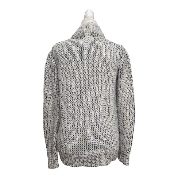 3.1 PHILLIP LIM Double Collar V-Neck Marled Yarn Wool Blend Cardigan chunky knit - Picture 9 of 16